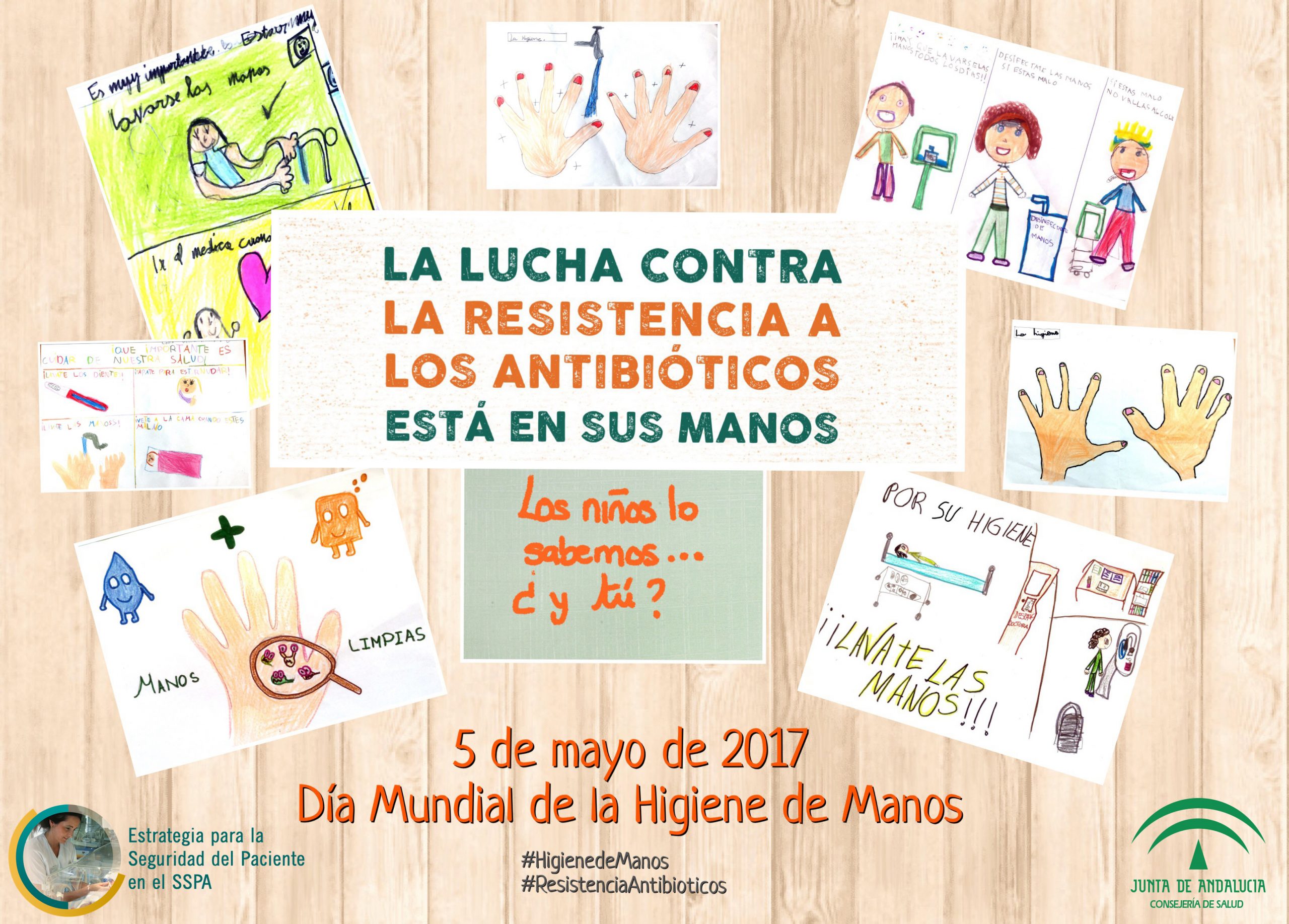 Un cartel realizado con dibujos de alumnos de un centro de educación